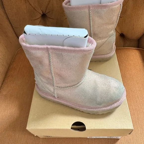 UGG Pink Plush Boots with Glamorous Finish