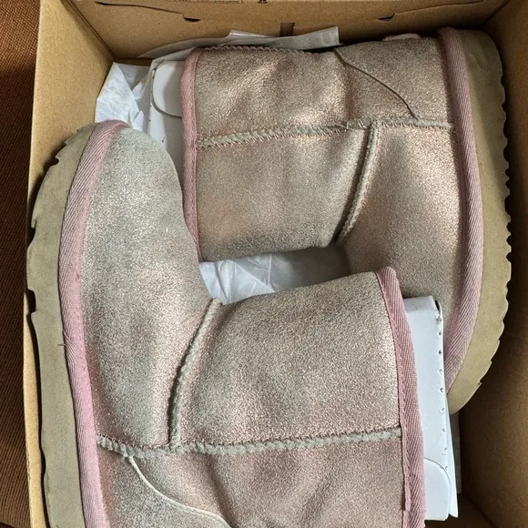 UGG Pink Plush Boots with Glamorous Finish