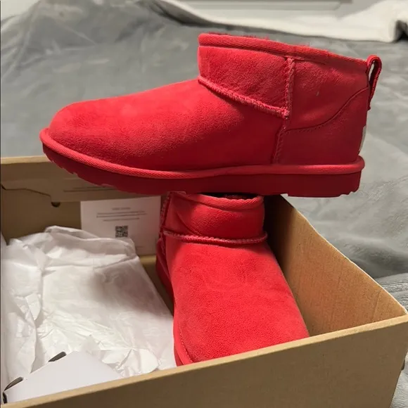 UGG Red Suede Ankle Boots
