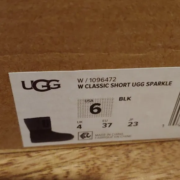 UGG Short Gold Glitter Suede Boots Size 6