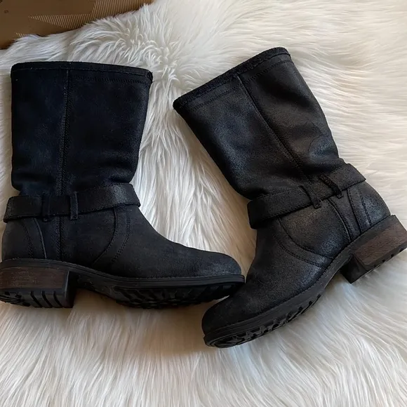 UGG Silva Black Suede Boots