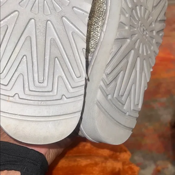 UGG Silver Sequin Boots with Fur Lining