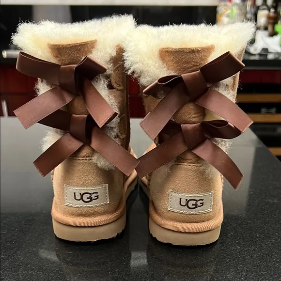 UGG Tan Boots with Brown Bows