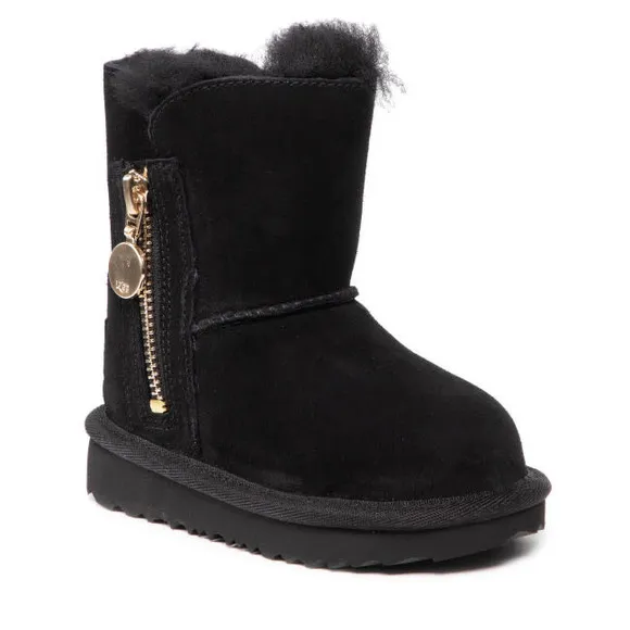 UGG Toddlers Bailey Zip Short Boots Black Size 6C