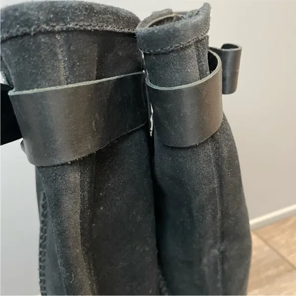 UGG women’s black suede long cowboy boots size 10