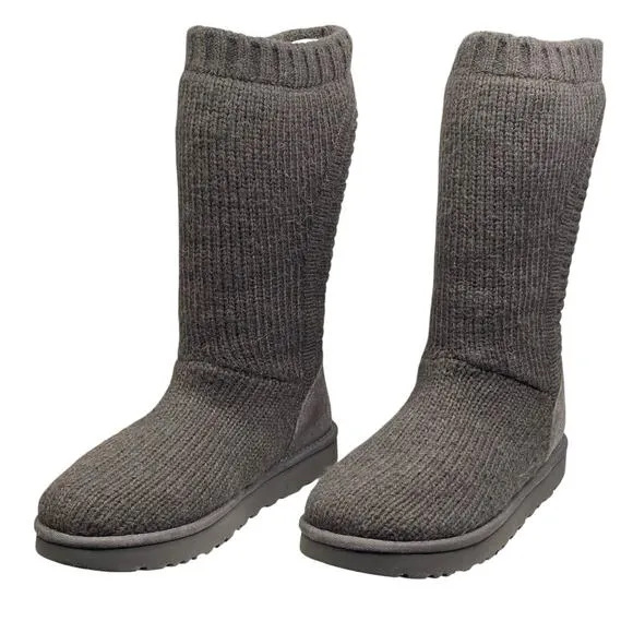 Ugg Women’s Capra Green Knit Shearling Lined Winter Boots Size US 10