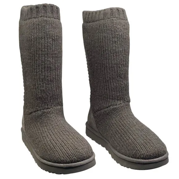 Ugg Women’s Capra Green Knit Shearling Lined Winter Boots Size US 10