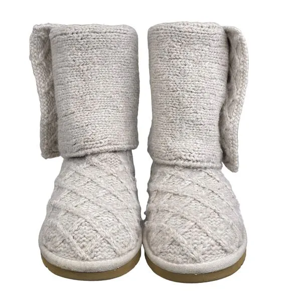 UGG Women's Cardy Gray Knitted Pull On Winter Boots Size US 5