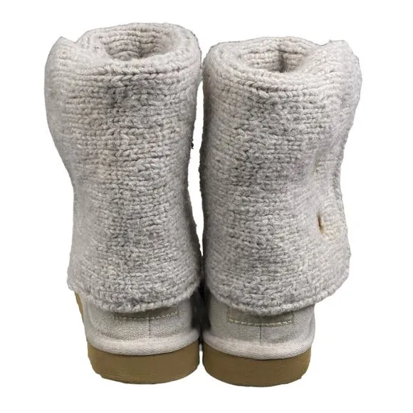 UGG Women's Cardy Gray Knitted Pull On Winter Boots Size US 5