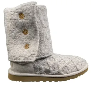 UGG Women's Cardy Gray Knitted Pull On Winter Boots Size US 5