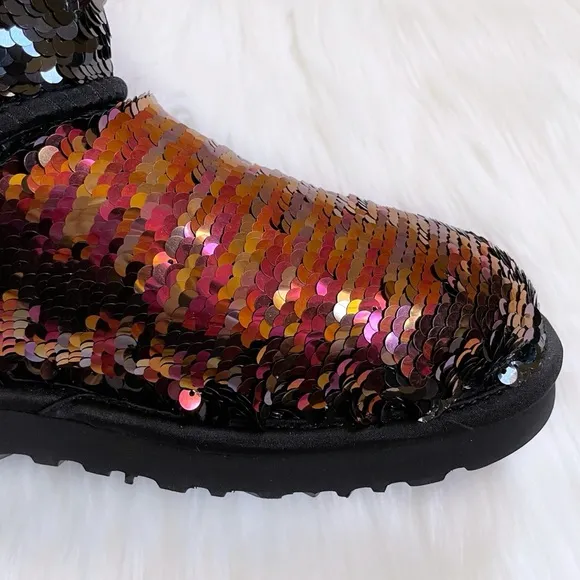 UGG Women’s Classic Short Sequin Black Boots