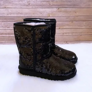 UGG Women’s Classic Short Sequin Black Boots
