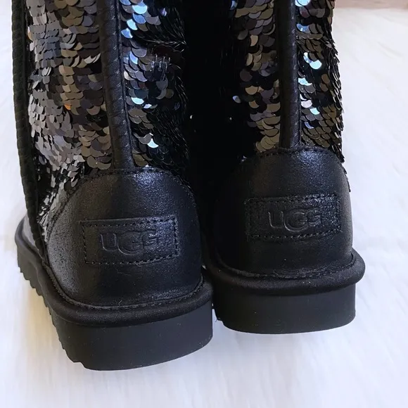 UGG Women’s Classic Short Sequin Black Boots