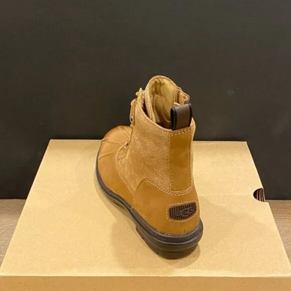 UGG Women's Hapsburg Duck Chestnut Leather Ankle Short Boots Bootie Shoes New