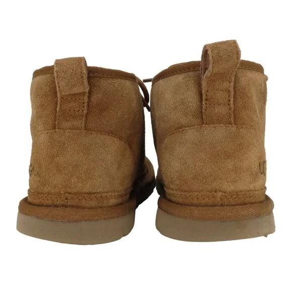 UGG Women's Neumel Chestnut Suede Chukka Boots Size 6 Lace-Up Shearling Lined