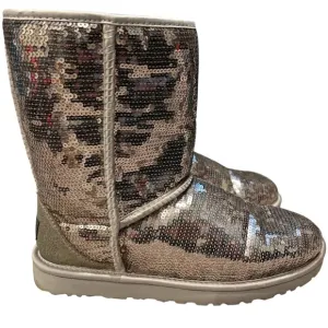 UGG Womens Rose GoldClassic Boots Classic Short Cosmos Sequin Boots Size 9