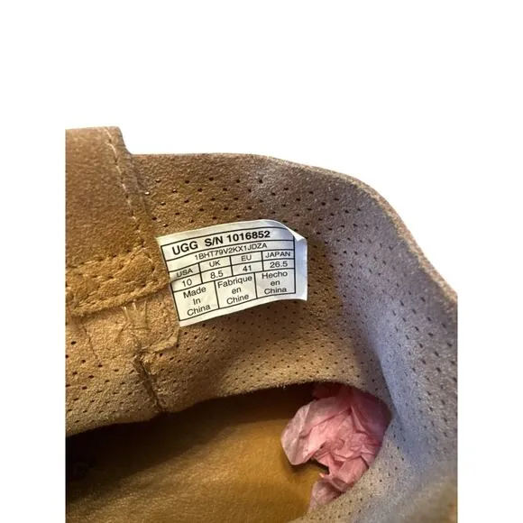 UGG Womens Tan Classic Unlined Mini Perforated Tawny Short Suede Boots sz 10