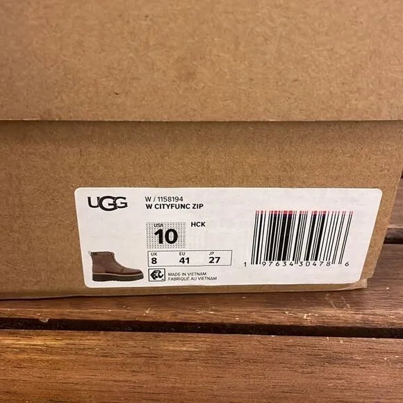 UGG Cityfunc Zip Hickory Boots USA Women 10/UK 8/EU 41