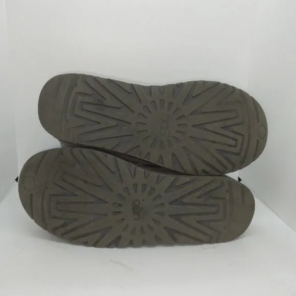 UGGS Australia Womens Classic Short Gray Pattern Suede Shirpa Lined Boots- sz. 8