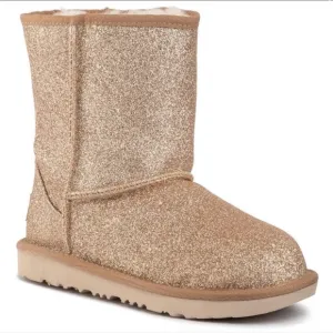 Ugg’s women sparkle short boots gold/tan‎ size 6