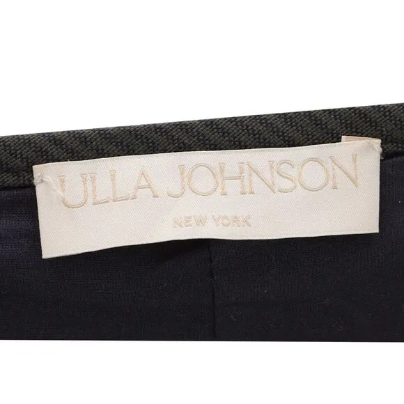 Ulla Johnson Cleo Pleated Striped Midi Dress in Black Cotton