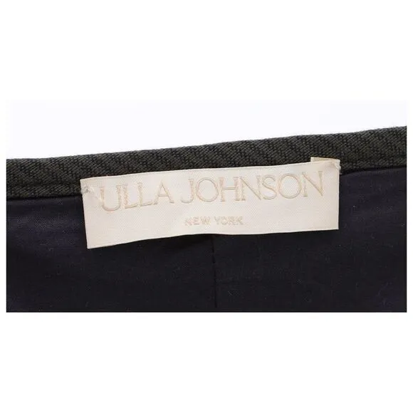 Ulla Johnson Cleo Pleated Striped Midi Dress in Black Cotton