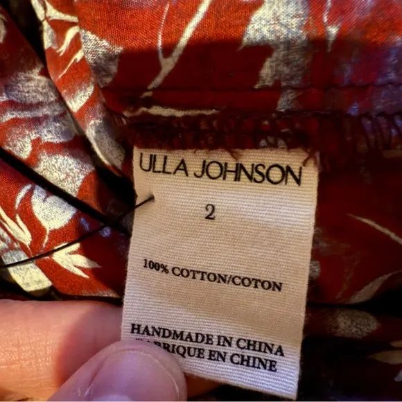 Ulla Jonson Lola Dress Long Sleeve Ruffle Tiered Skirt in Heliotrope Sz 2