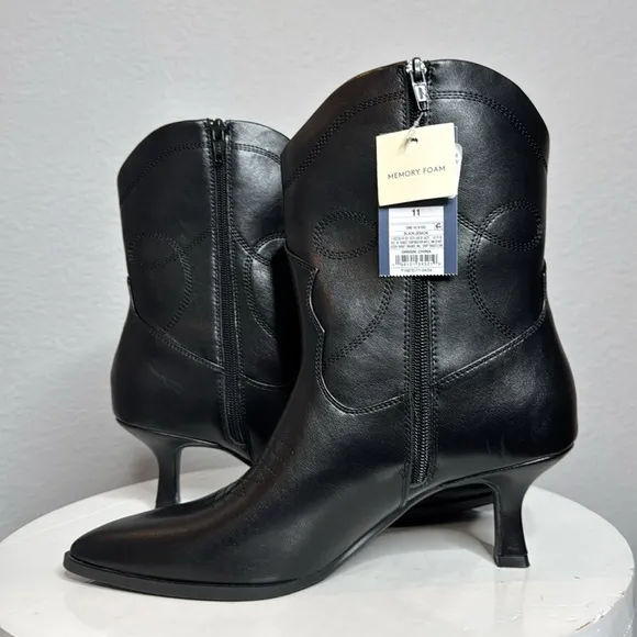 UNIVERSAL THREAD WOMENS BLACK JENSON WESTERN COWBOY ANKLE BOOTS **NWT**