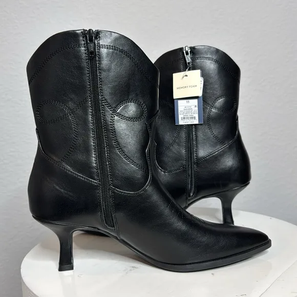 UNIVERSAL THREAD WOMENS BLACK JENSON WESTERN COWBOY ANKLE BOOTS **NWT**