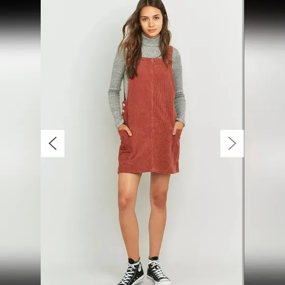 Urban Outfitters BDG Pinafore 70s Retro Overall Cordoroy Mini Dress