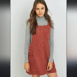 Urban Outfitters BDG Pinafore 70s Retro Overall Cordoroy Mini Dress