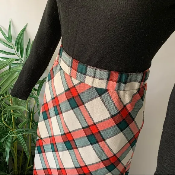v i n t a g e :: Mod Preppy Plaid Thick Maxi Skirt Classy Tartan
