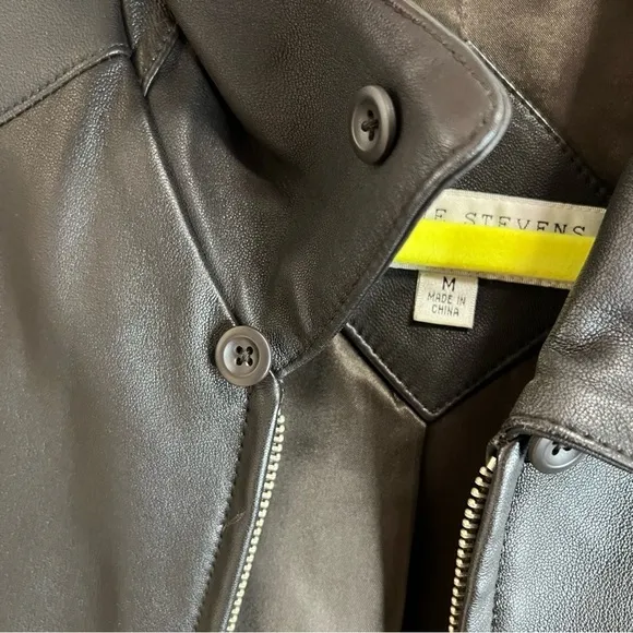 Valerie Stevens New Zealand lambskin zip up long jacket