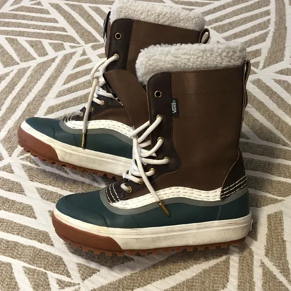 Vans Brown and Green Winter Boots