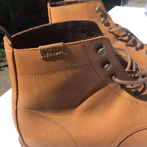 Vans Desert Chukka Mens 13 Leather Ankle Boots Shoes Lace Casual Sahara Brown