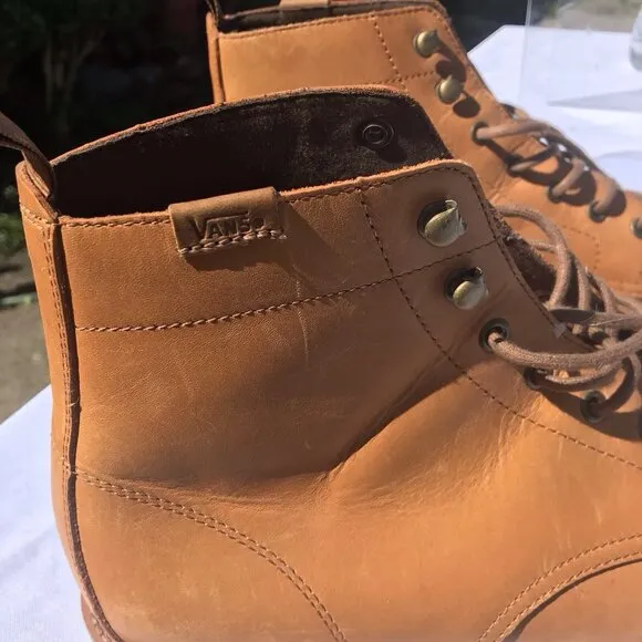 Vans Desert Chukka Mens 13 Leather Ankle Boots Shoes Lace Casual Sahara Brown