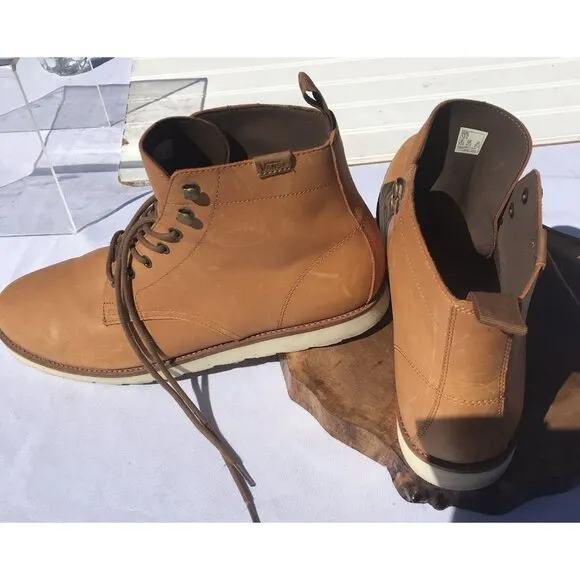 Vans Desert Chukka Mens 13 Leather Ankle Boots Shoes Lace Casual Sahara Brown