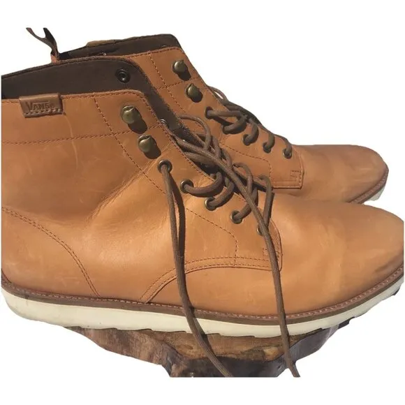 Vans Desert Chukka Mens 13 Leather Ankle Boots Shoes Lace Casual Sahara Brown