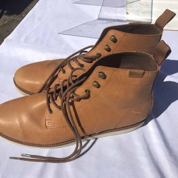 Vans Desert Chukka Mens 13 Leather Ankle Boots Shoes Lace Casual Sahara Brown