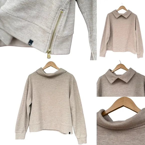 Varley Simon Women's Ribbed Side-Zip Sweater Size M