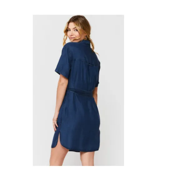 VELVET HEART NEW WESTERN BOHO TENCEL DENIM SHIRT DRESS MEDIUM