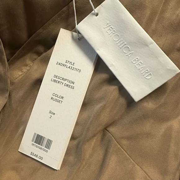 VERONICA BEARD Liberty Dress • Long Sleeve Maxi Tan Size 2 XS