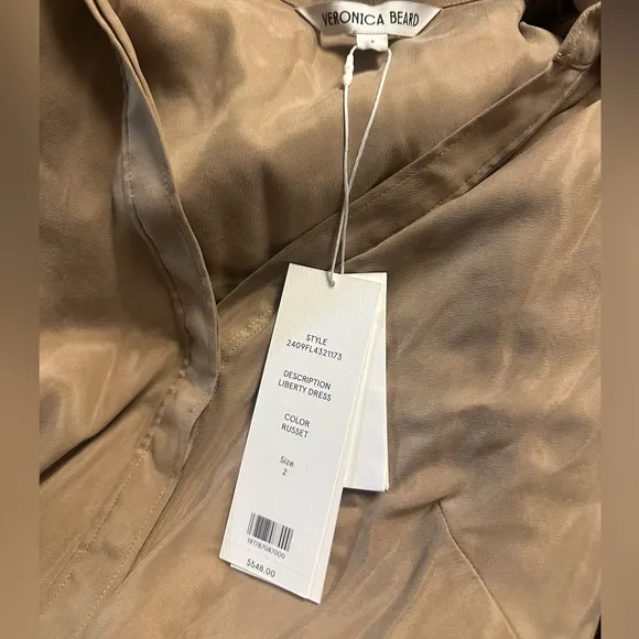 VERONICA BEARD Liberty Dress • Long Sleeve Maxi Tan Size 2 XS