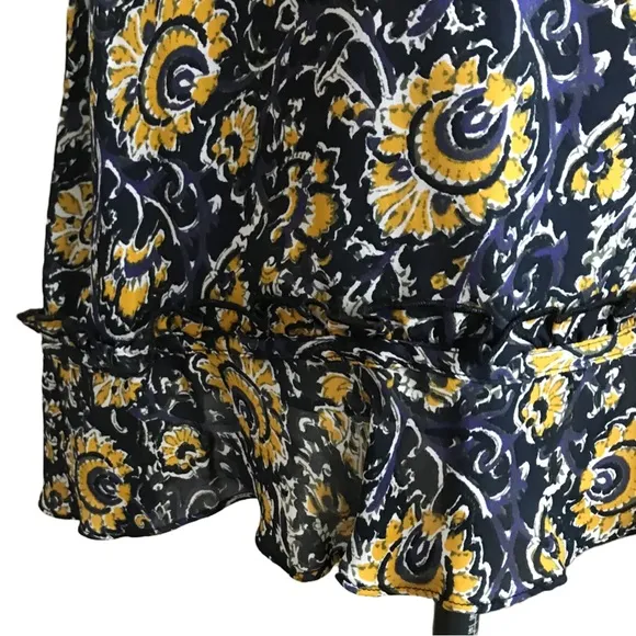 Veronica Beard NWT Ida Silk Mini Dress Navy and Gold Floral