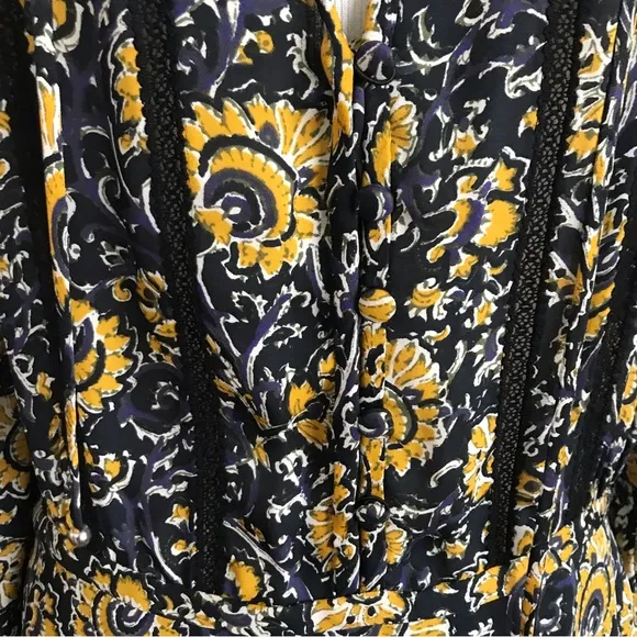 Veronica Beard NWT Ida Silk Mini Dress Navy and Gold Floral