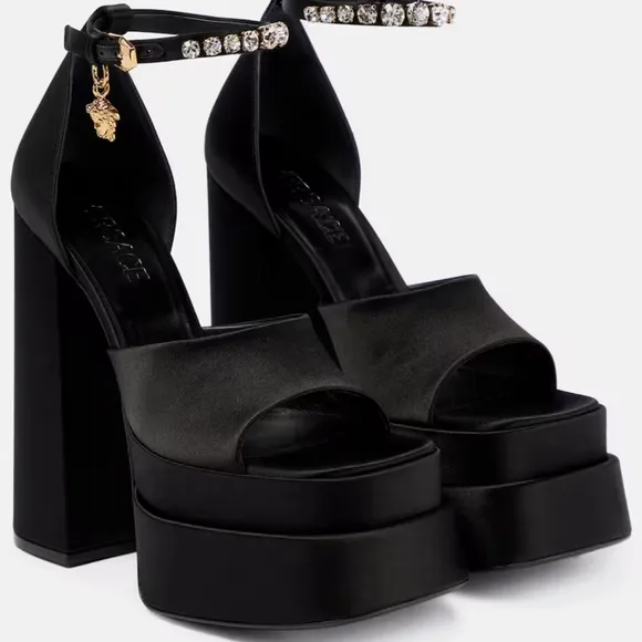 Versace Medusa Aevitas Black Platform Heels