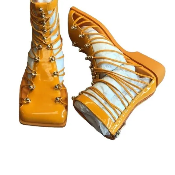 VHNY Studded Leather Ankle Boots Size 37 (7M)