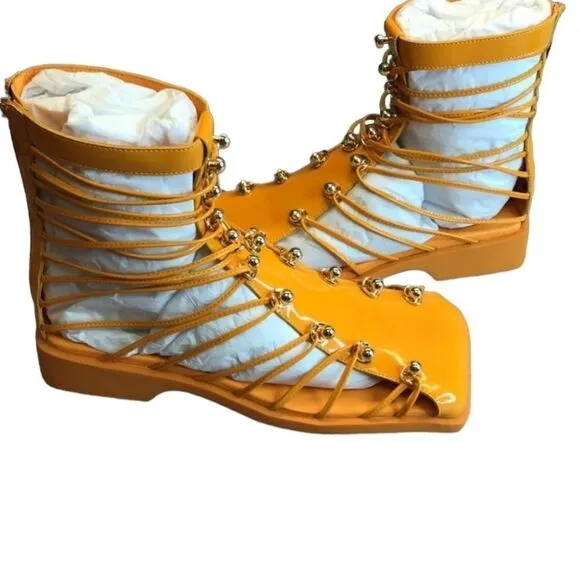 VHNY Studded Leather Ankle Boots Size 37 (7M)