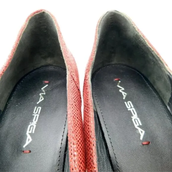 VIA SPIGA Dark Red Pin Head Suede Heels Pumps Shoes Women's Size 10 New
