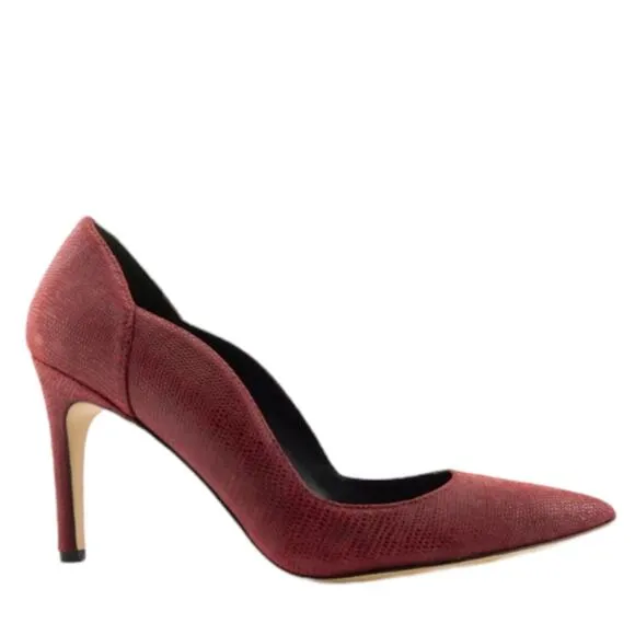 VIA SPIGA Dark Red Pin Head Suede Heels Pumps Shoes Women's Size 10 New